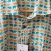 White Base Light Green And Yellow Elephant Motif Cotton Shirt