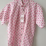 White Base Pink Rabbit Printed Cotton Shirt (2)