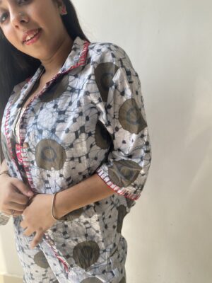 Grey In Batik Hand Block Printed Co-ord Set (1)