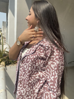 Lavendar in Batik Hand Block Printed Co Ord set 1