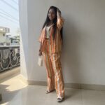 Orange And White Grace Hand Block Printed Co-ord Set 1