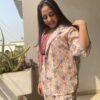 Pink Geometry Hand Block Printed Co-ord set 2