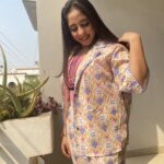 Pink Geometry Hand Block Printed Co-ord set 2