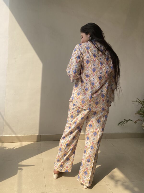 Pink Geometry Hand Block Printed Co-ord set 5