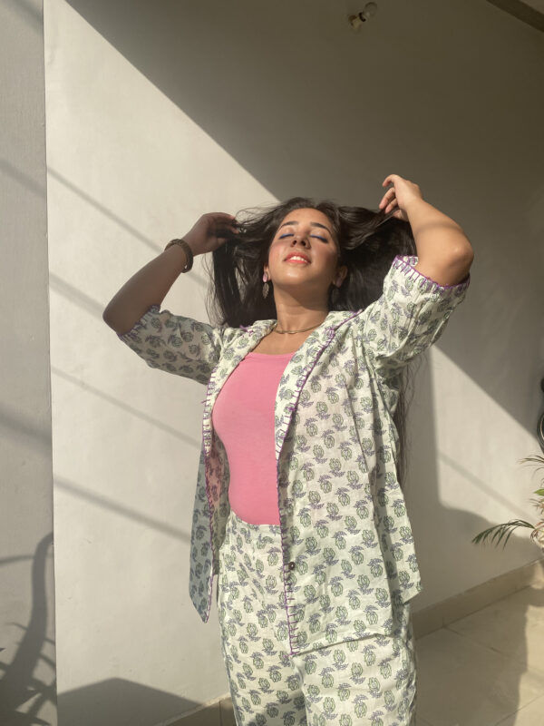 The Green Bling Hand Block printed Co-ord Set 2