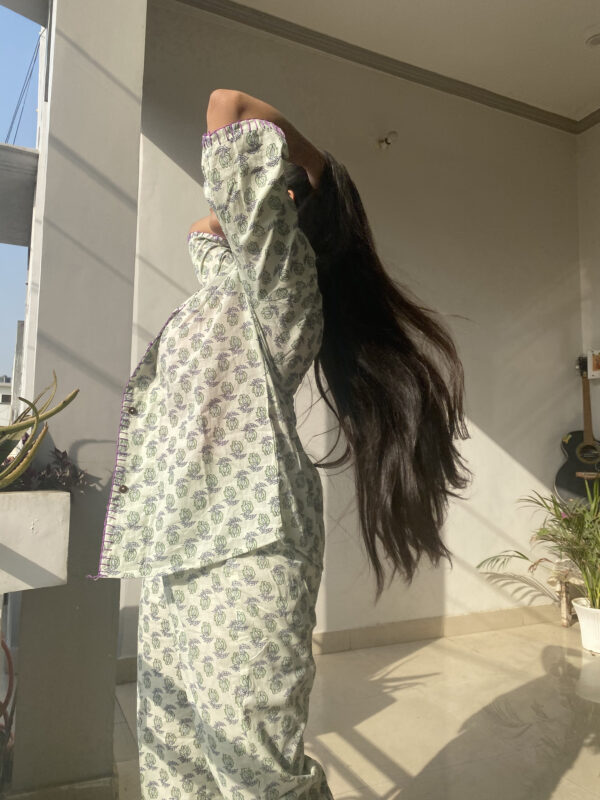 The Green Bling Hand Block printed Co-ord Set 3