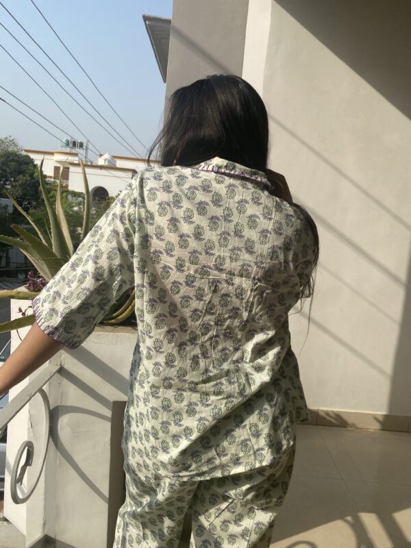 The Green Bling Hand Block printed Co-ord Set 4