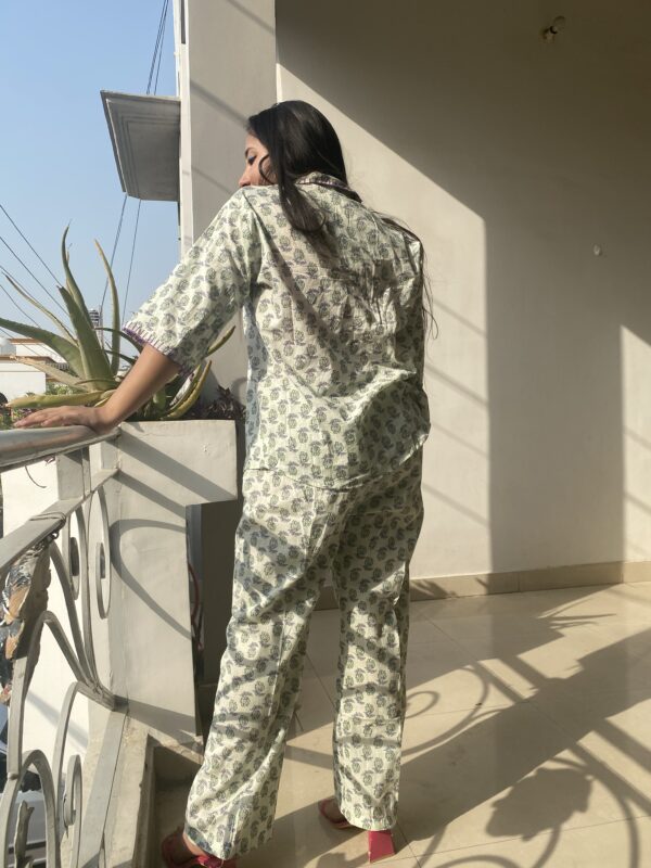 The Green Bling Hand Block printed Co-ord Set 5