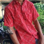 Red and White Bandhani Print Cotton Shirt (5)